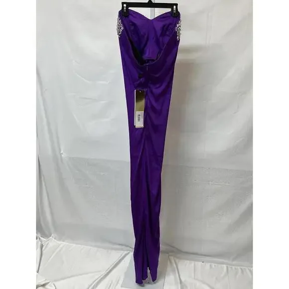 PATBO Hand-beaded Strapless Gown in Purple